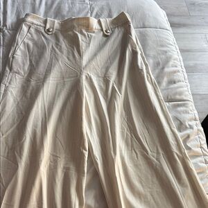 White House Black Market Cream Wide-Leg Pants